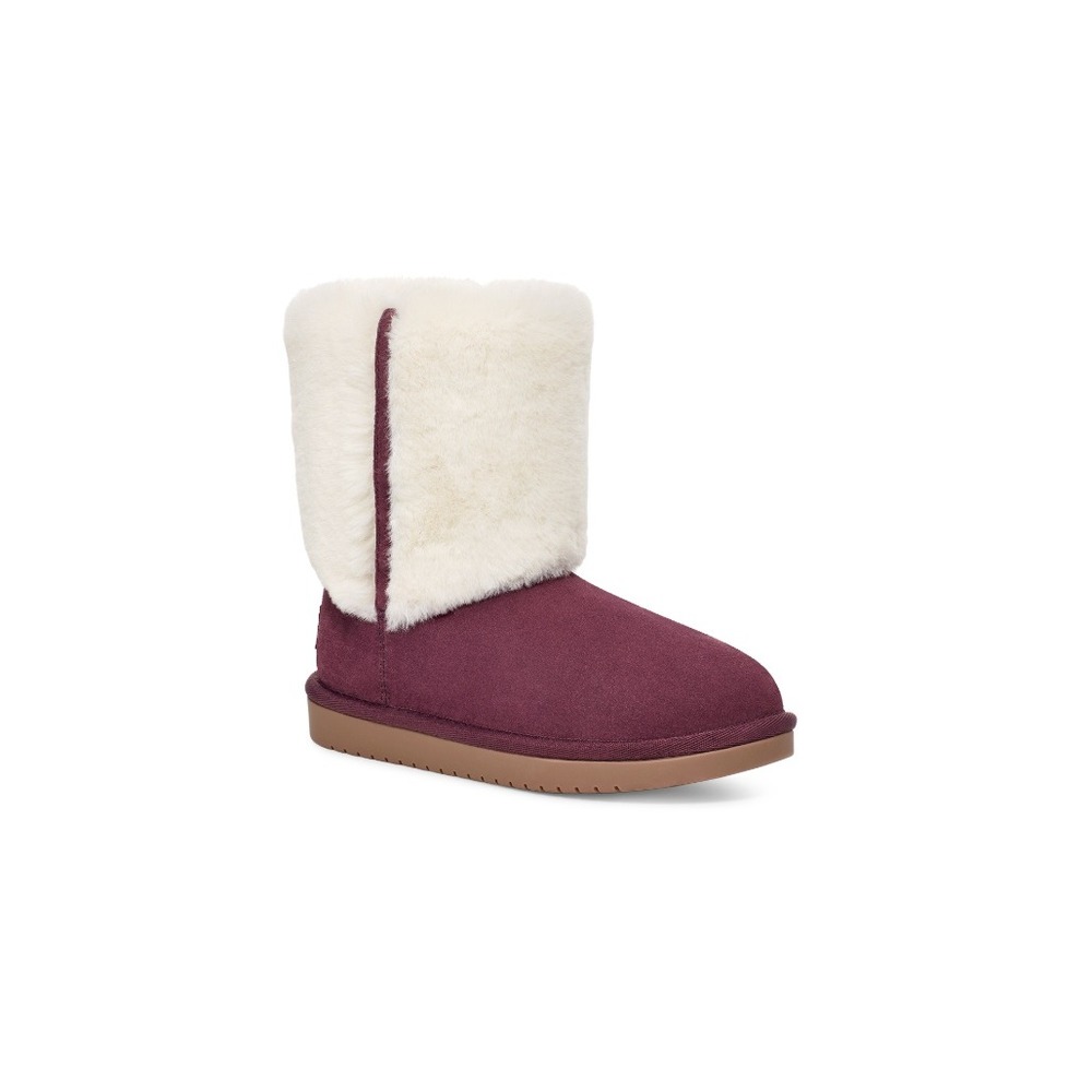 Koolaburra by UGG Aubrei Short Plum Purple Suede Faux Fur Boots Size 5